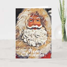 Tarjeta Festiva Santa Claus Feliz arte navideño