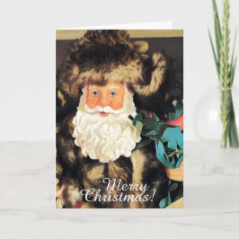 Tarjeta Festiva Santa Claus Feliz arte navideño