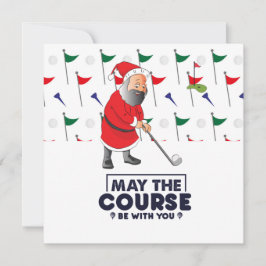 Tarjeta Festiva Santa Claus Golfer en Navidades celebra el curso