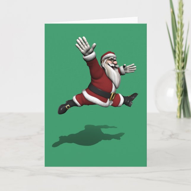 Tarjeta Festiva Santa Claus Grand Jete (Anverso)