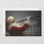 Tarjeta Festiva Santa Claus jugando al clarinete<br><div class="desc">Santa Claus jugando al clarinete</div>