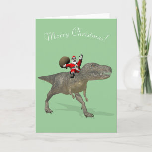 Tarjeta Festiva Santa Claus Montando En Trex