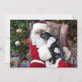 Tarjeta Festiva Santa Claus: Navidades de perro del Black Lab se m