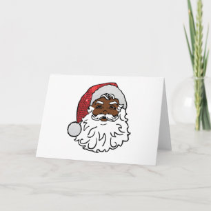 Tarjeta Festiva santa claus negro