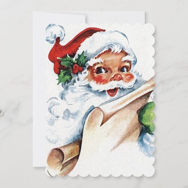 Tarjeta Festiva Santa Claus Old Fashion (Anverso)