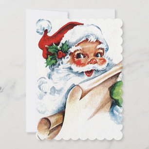 Tarjeta Festiva Santa Claus Old Fashion