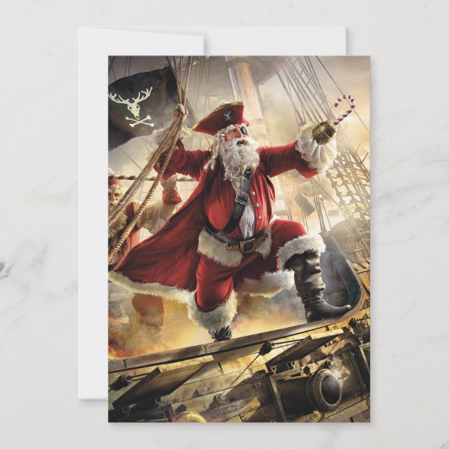 Tarjeta Festiva Santa Claus Pirata (Anverso)
