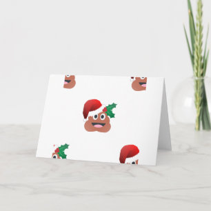 Tarjeta Festiva santa claus poop emoji