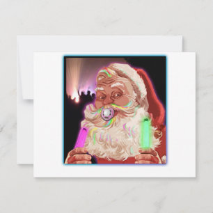 Tarjeta Festiva Santa Claus Raves Funny Santa Raver - Sin texto -