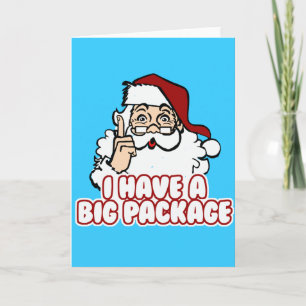 Tarjeta Festiva Santa Claus Tiene Un Gran Paquete