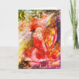 Tarjeta Festiva SANTA CLAUS TOCANDO LA NOCHE DE LOS Navidades musi