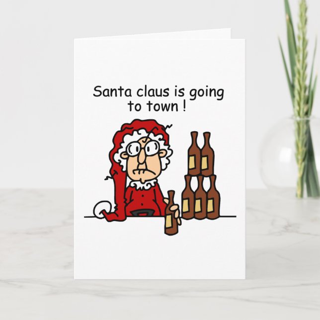Tarjeta Festiva Santa Claus va a la ciudad (Anverso)