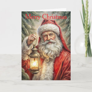 Tarjeta Festiva Santa Claus vintage