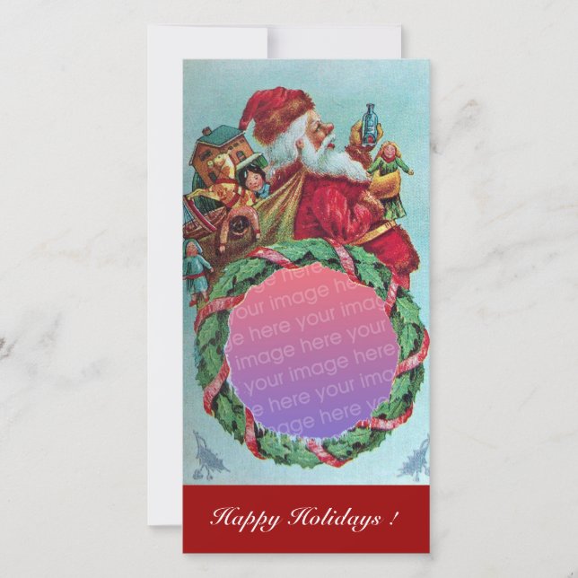 TARJETA FESTIVA SANTA CLAUS VINTAGE CROWN (Anverso)