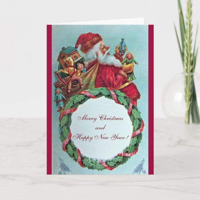 TARJETA FESTIVA SANTA CLAUS VINTAGE CROWN (Anverso)
