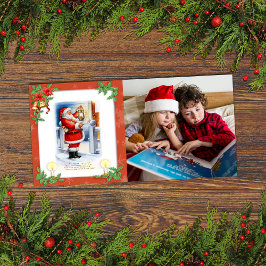 Tarjeta Festiva Santa Claus Vintage Foto Personalizada 