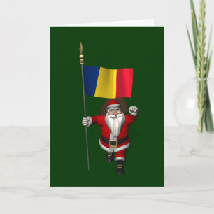 Tarjeta Festiva Santa Claus visita Rumania