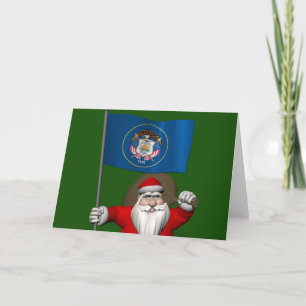 Tarjeta Festiva Santa Claus visita Utah