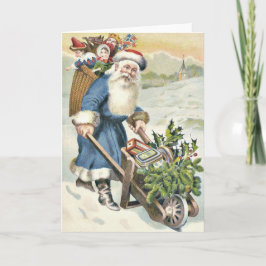 Tarjeta Festiva Santa Claus Wheelbarrow Evergreen Toys Candy