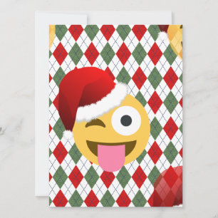 Tarjeta Festiva santa claus wink emoji