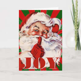 Tarjeta Festiva Santa Claus y Alegría Navideños Caprichosos y Anti