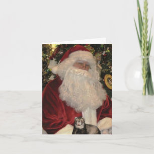 Tarjeta Festiva Santa Claus y el Ferret