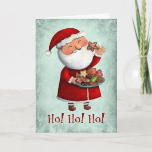 Tarjeta Festiva Santa Claus y las cookies
