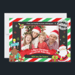 Tarjeta Festiva Santa Claus y Rudolf Photo Christmas Greetings<br><div class="desc">Personalice esta tarjeta festiva de Navidades de renos de la nariz roja y Rudolf con su foto y mensaje de vacaciones fácil y rápidamente,  simplemente presione el botón personalizar it para reorganizar y formatear el estilo y la ubicación del texto.  c) EL ESTUDIO CAT FELIZ</div>