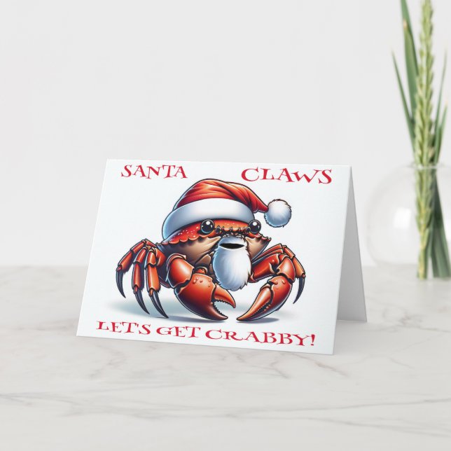 TARJETA FESTIVA SANTA CLAWS - ¡VAMOS A CRABBY! (Anverso)