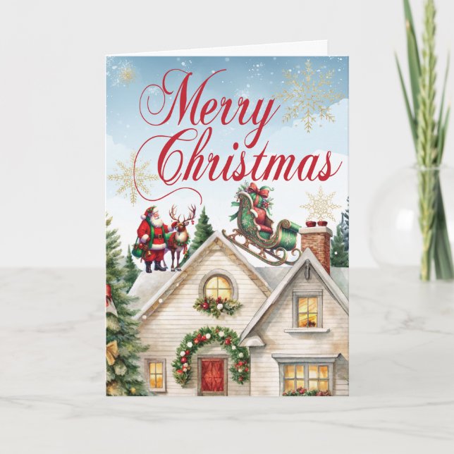 Tarjeta Festiva Santa colapsó el seguro de viviendas de Sleigh (Anverso)