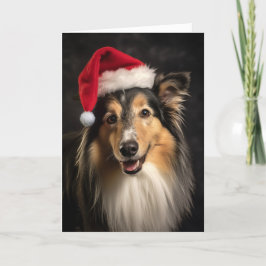 Tarjeta Festiva Santa Collie