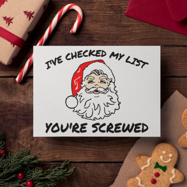 Tarjeta Festiva Santa comprobó su lista (Subido por el creador)