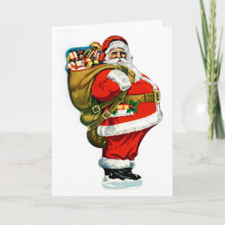 Tarjeta Festiva Santa con Bolsa de Juguetes