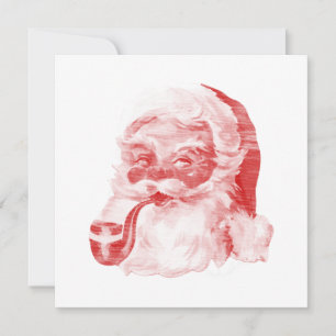 Tarjeta Festiva Santa con estilo Letrpresor Retro
