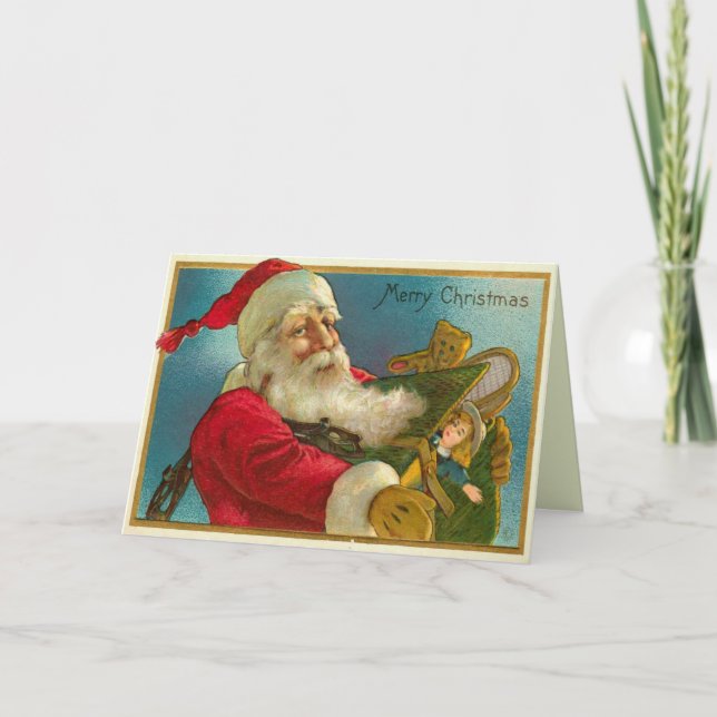 Tarjeta Festiva Santa con regalos (Anverso)