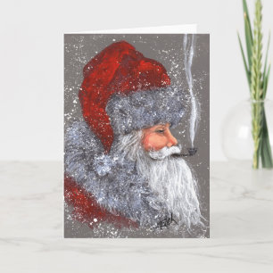 TARJETA FESTIVA SANTA CON TUBO