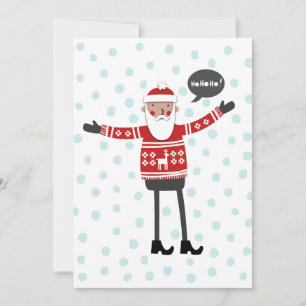 Tarjeta Festiva Santa con vaqueros ajustados