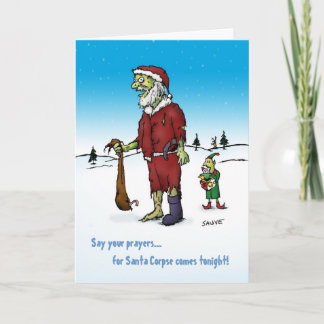 Tarjeta Festiva Santa Corpse Zombie Holiday Card