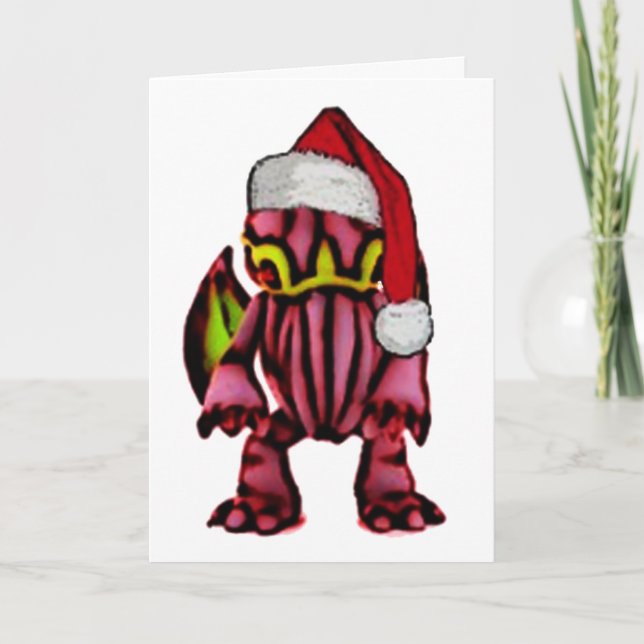 Tarjeta Festiva Santa Cthulhu (Anverso)
