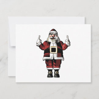 Tarjeta Festiva Santa dando el dedo