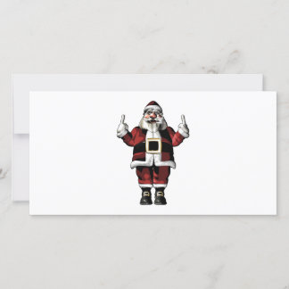 Tarjeta Festiva Santa dando el dedo