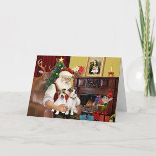 Tarjeta Festiva Santa de 2 Jack Russell