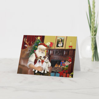 Tarjeta Festiva Santa de 2 Jack Russell