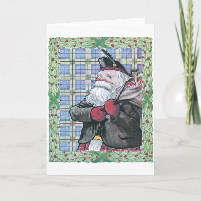 Tarjeta Festiva Santa de Escocia (Anverso)