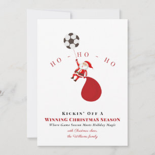 Tarjeta Festiva Santa de Fútbol Patea el Inicio de una Temporada N