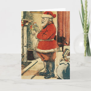 Tarjeta Festiva Santa de la vieja moda