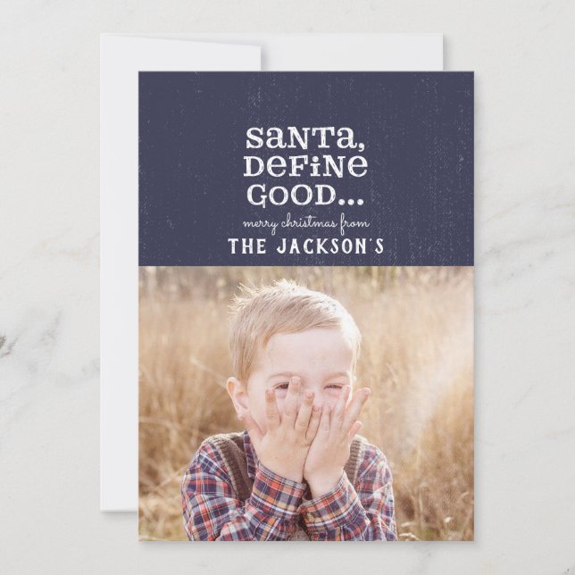 TARJETA FESTIVA SANTA, DEFINE BIEN (Anverso)