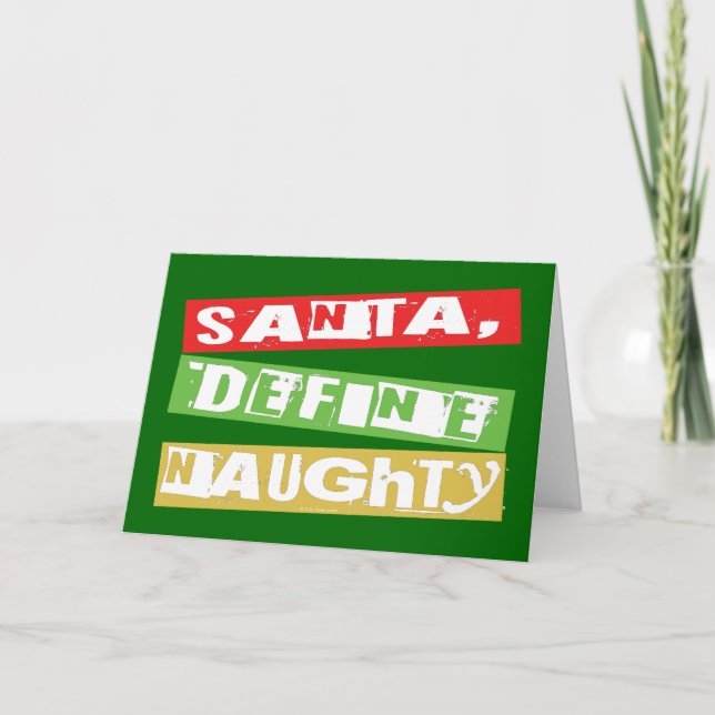 TARJETA FESTIVA SANTA, DEFINE NAUGHTY (Anverso)