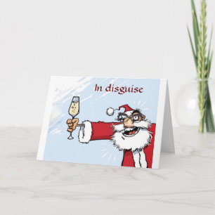 TARJETA FESTIVA SANTA DICE *MI TRABAJO ESTÁ HECHO, CELEBRAMOS*