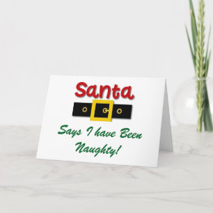 TARJETA FESTIVA SANTA DICE QUE HE SIDO NAVIDADES "PESADOS"